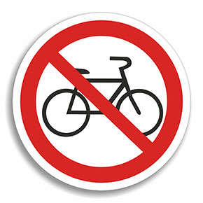 Езда на велосипеде запрещена
